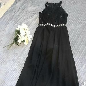 iEFiEL Girls Rhinestone Floral Lace Maxi Romper Dress. Size 12